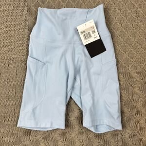 NEW Nike High Waisted Light Blue Biker Shorts ~ XS